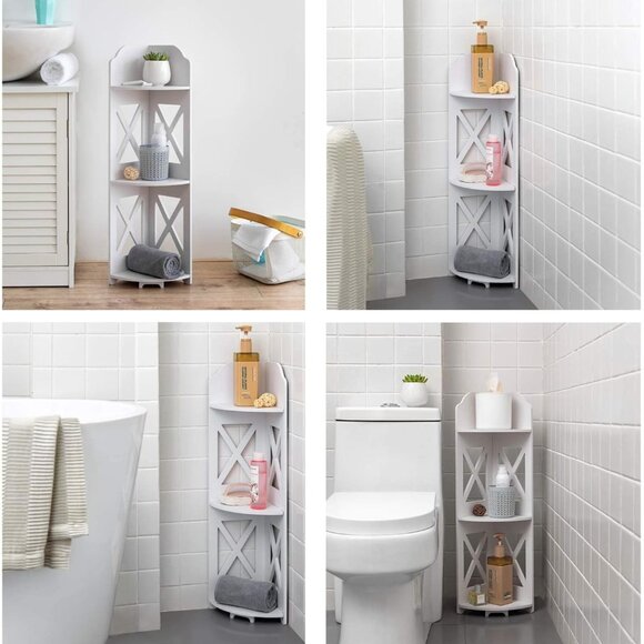Corner Shelf Stand, Storage Organizer Great for Bathroom, Corner Shelf - Picture 3 of 5